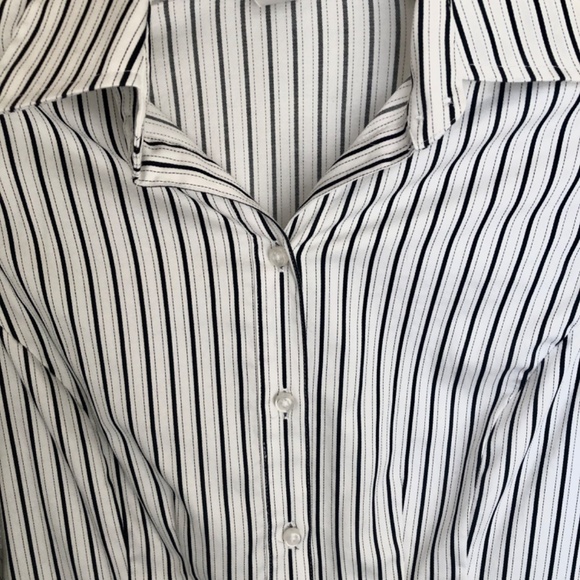 NWOT Striped, Fitted Button Down Blouse - Picture 12 of 17